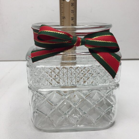 Vintage Anchor Hocking Wexford Square Christmas Glass Candy Jar Canister - Picture 10 of 11
